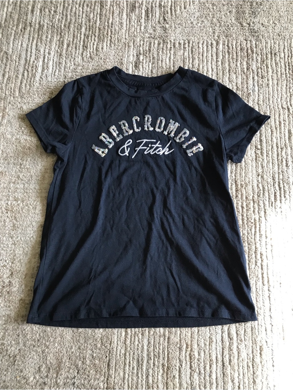 Abercrombie & Fitch Navy Short Sleeve Logo Tee
